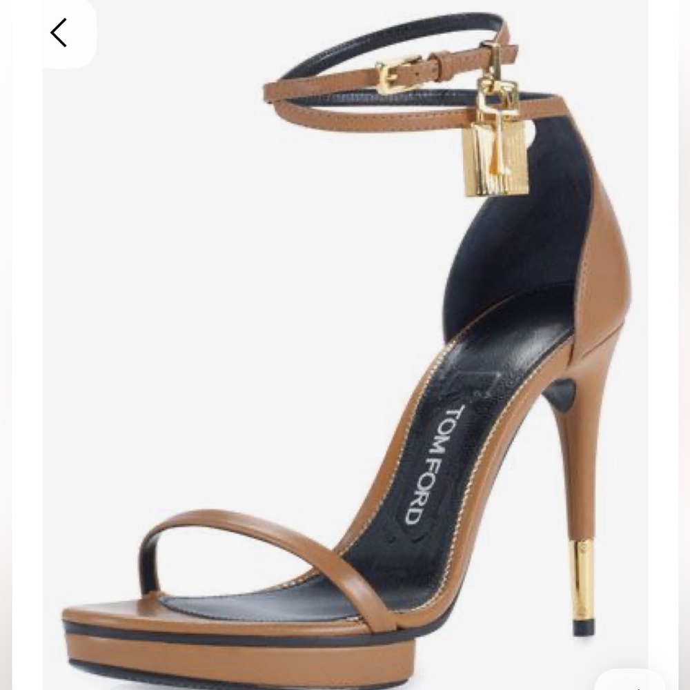 Tom Ford Leather Padlock Strappy Sandal